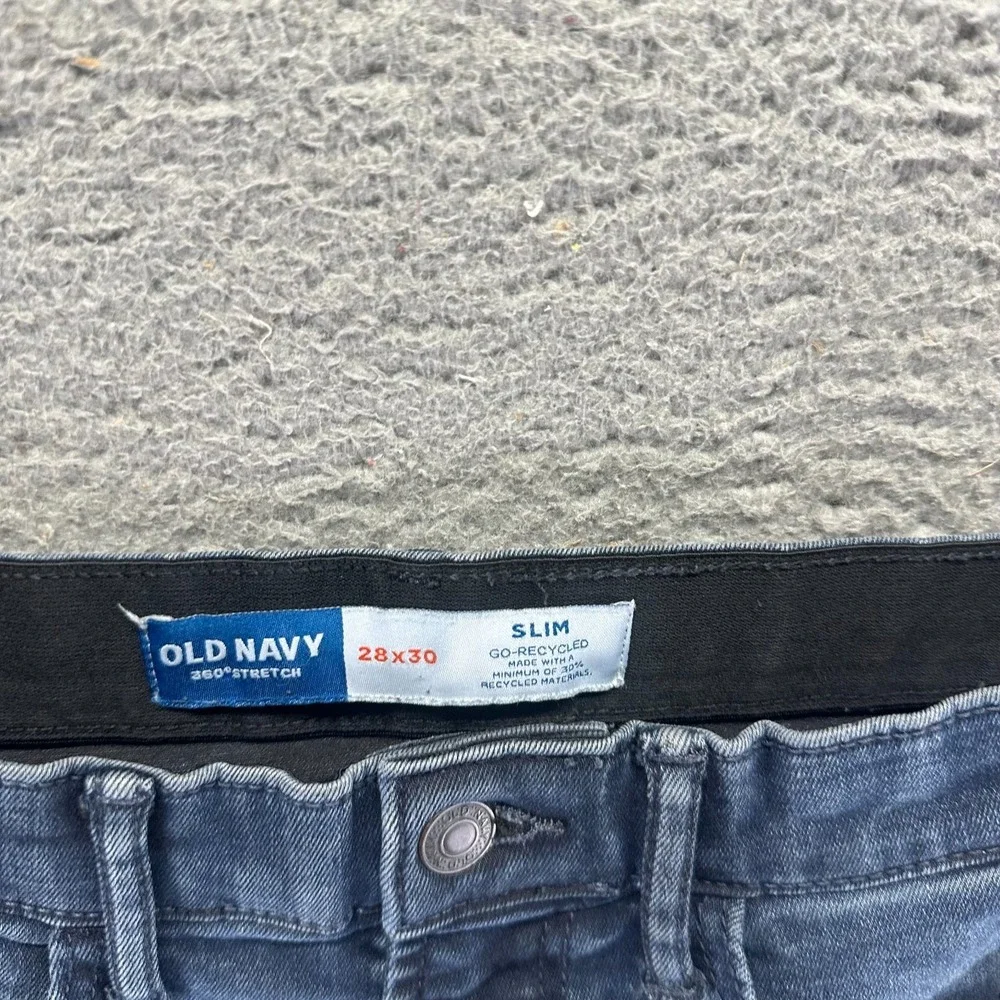 Old Navy 360 Jeans Mens 28x30 Blue Cotton Denim Straight Slim Workwear Stretch